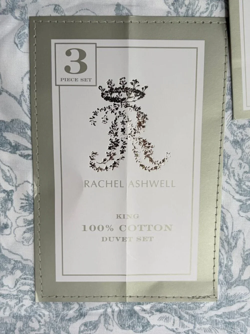 Rachel Ashwell Shabby King Size Cotton Duvet Set - BLUE Floral (106